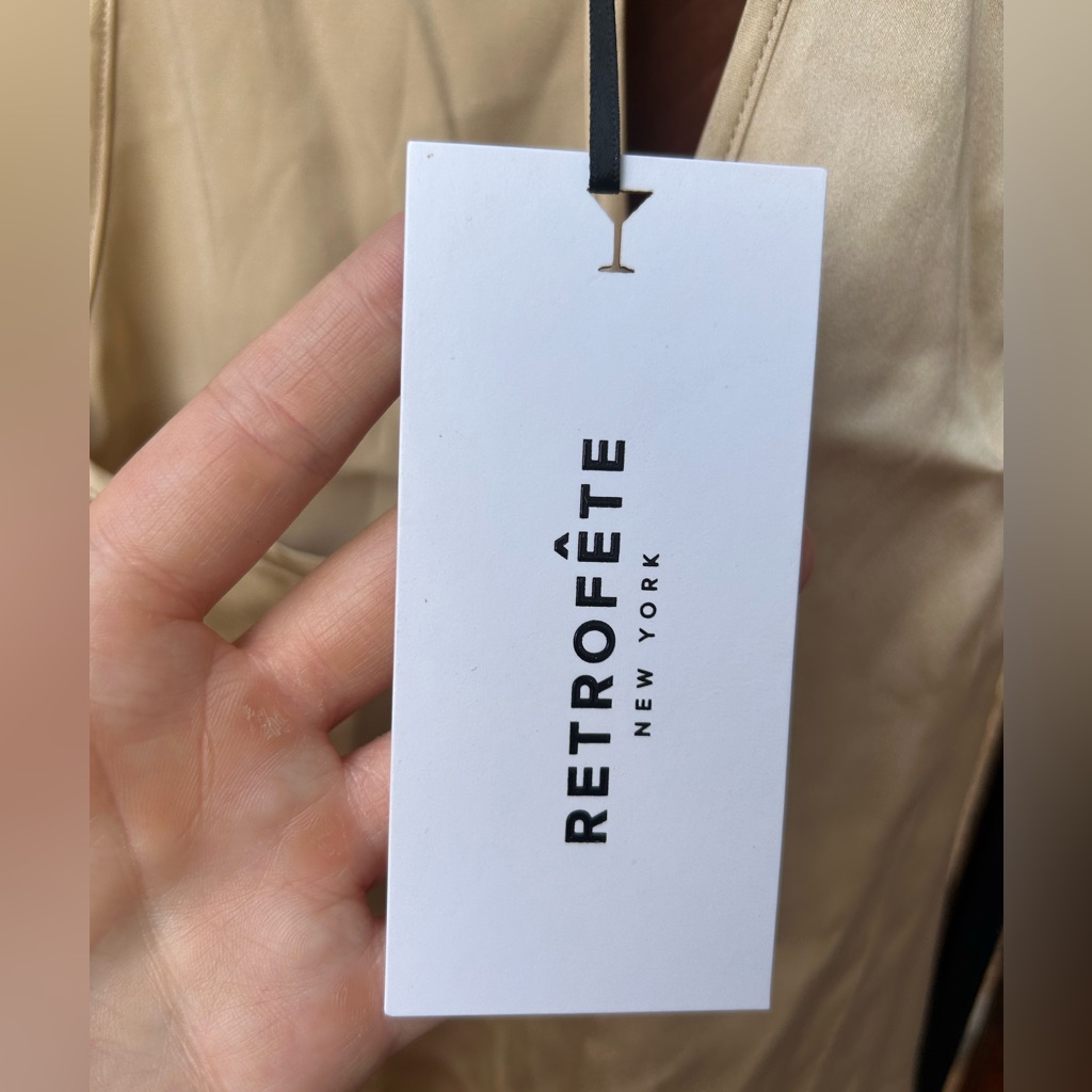 Retrofete Gold Satin Scoop Neck Tank Top — image 8 of 8